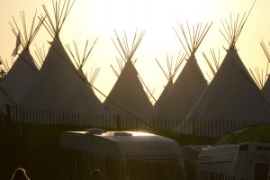 Tipis at sunset