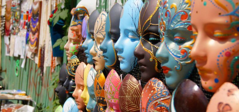 Row of masks